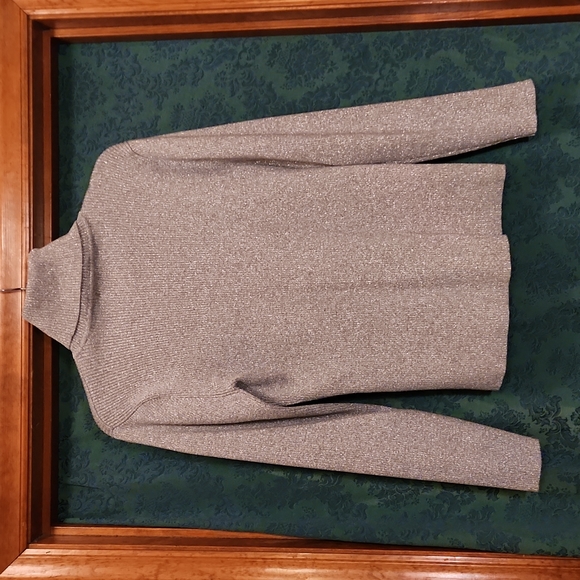 Liz Claiborne Ladies Silver Shimmer Ribbed Turtleneck-SZL - Picture 3 of 3